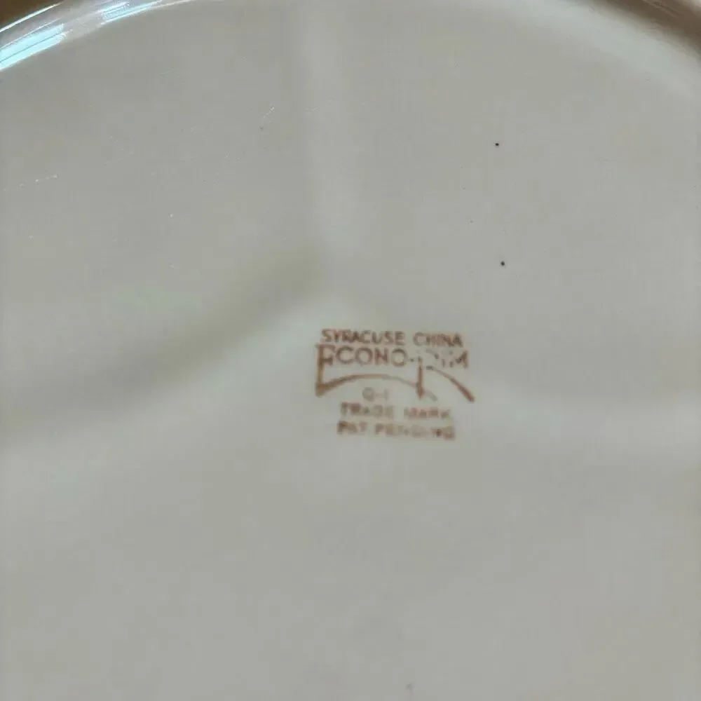 Syracuse China Econo Rim Floral Divided 9.5” Dinner Plate